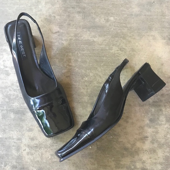 square toe slingback heels